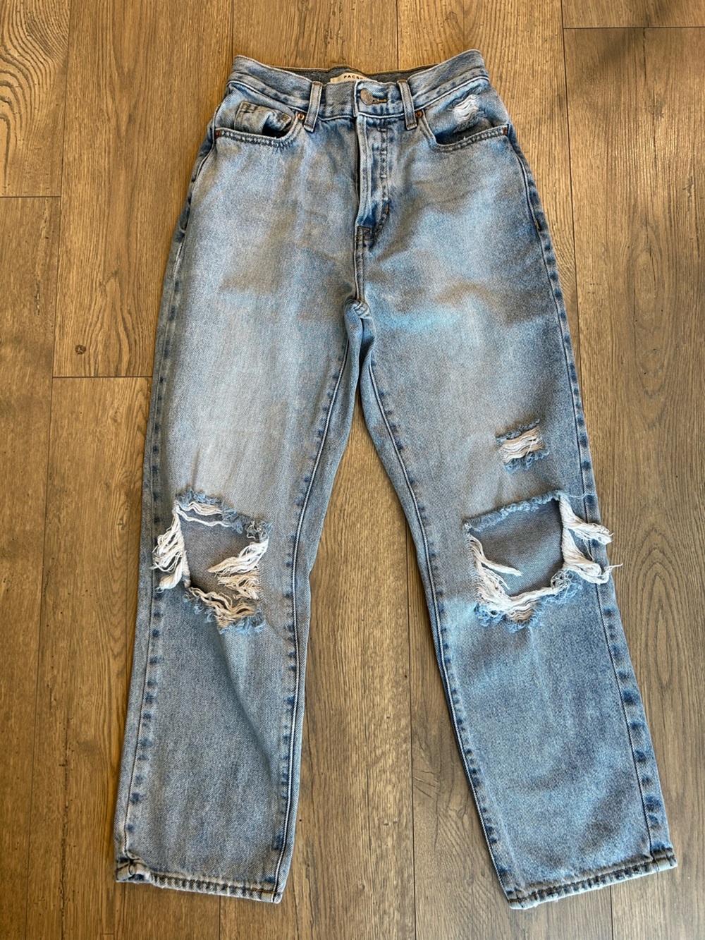 PacSun High Rise Straight Distressed Jeans